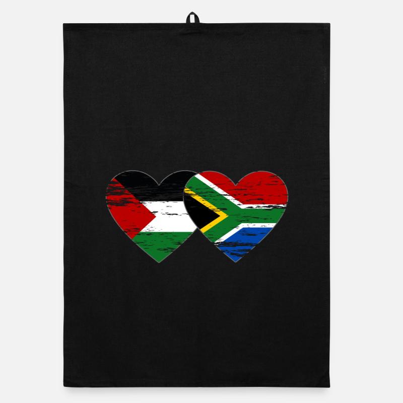 Palestine Afrique du Sud drapeau coeur utilisé Torchon bio