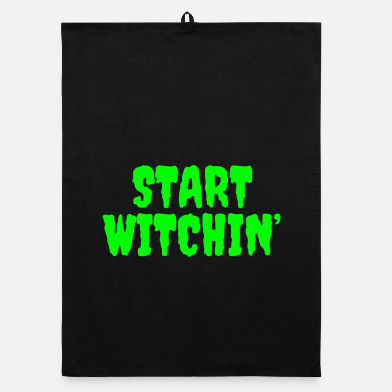 Vert vibrant Sorcière Phrase de début Torchon bio