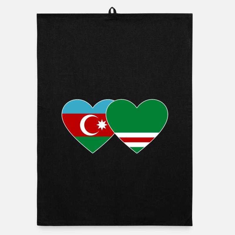 Azerbaïdjan Tchétchénie Drapeau Coeur Torchon bio