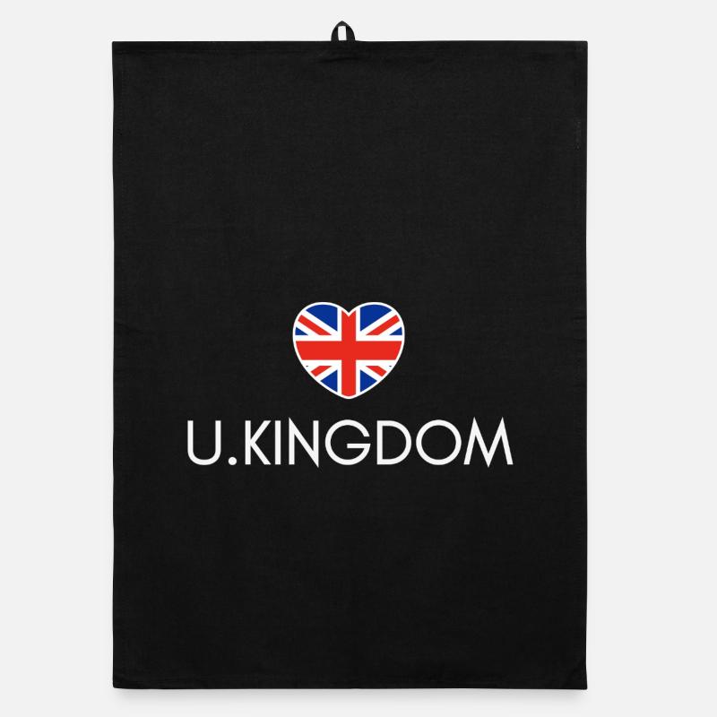 Herz mit britischer Flagge Organic Geschirrtuch