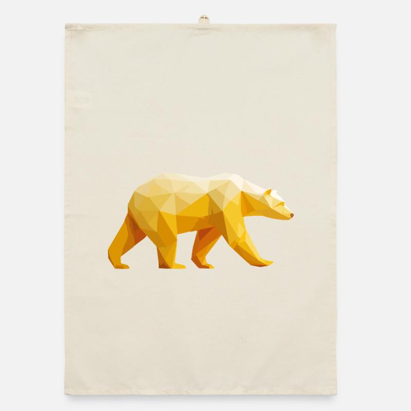 Polar Bear Polygon Polar Bear Winter Organic dish towel
