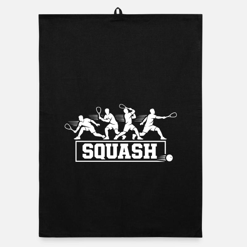 Séquence d’action rétro de joueurs de squash Art de silhouette Torchon bio
