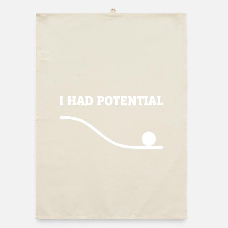 Physics Joke Potential Energy Humor Science Pun Organic dish towel