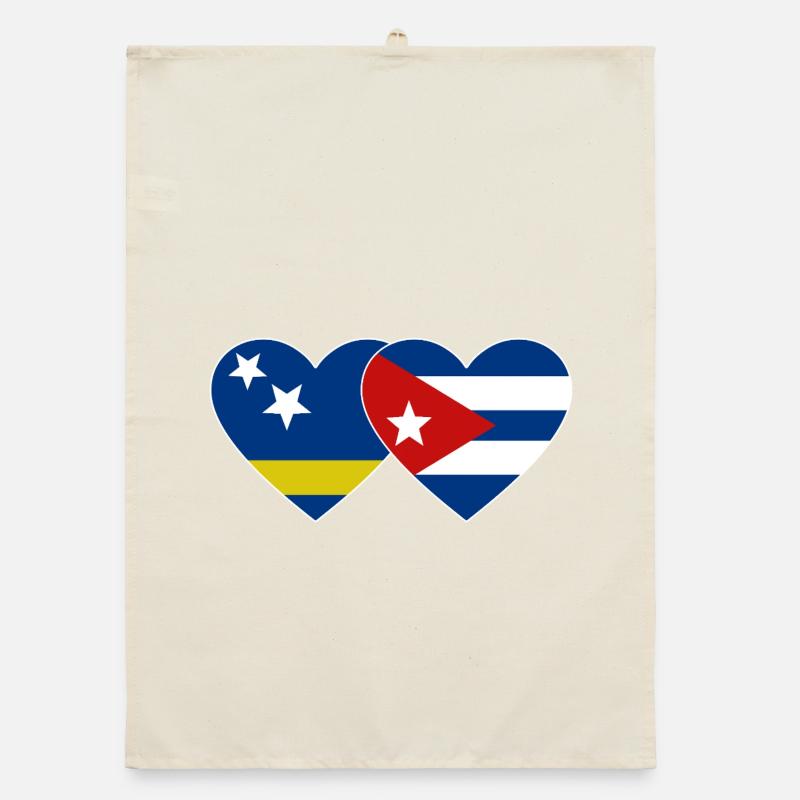 Cœur du drapeau de Curaçao Cuba Torchon bio