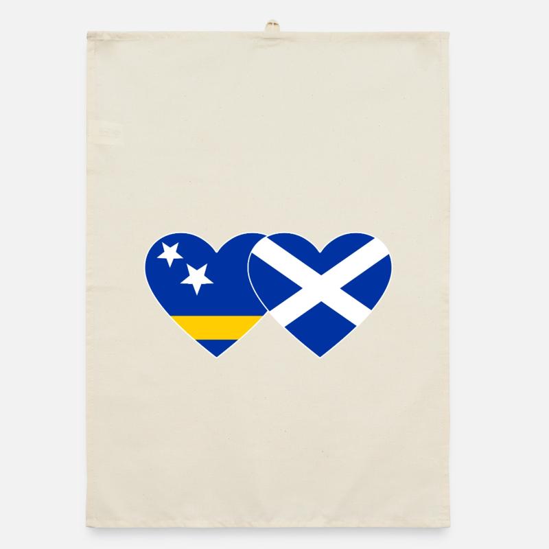 Cœur du drapeau de Curaçao en Écosse utilisé Torchon bio