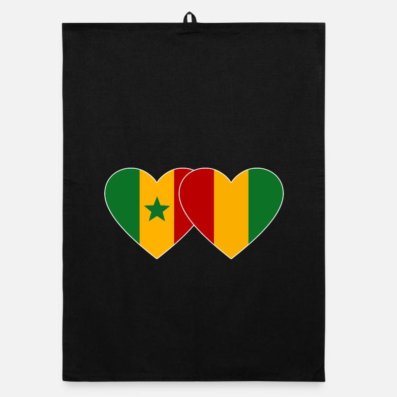 Senegal_Guinea_Flagge_Herz Organic Geschirrtuch