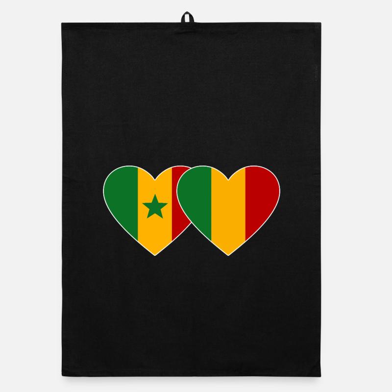 Senegal_Mali_Flagge_Herz Organic Geschirrtuch