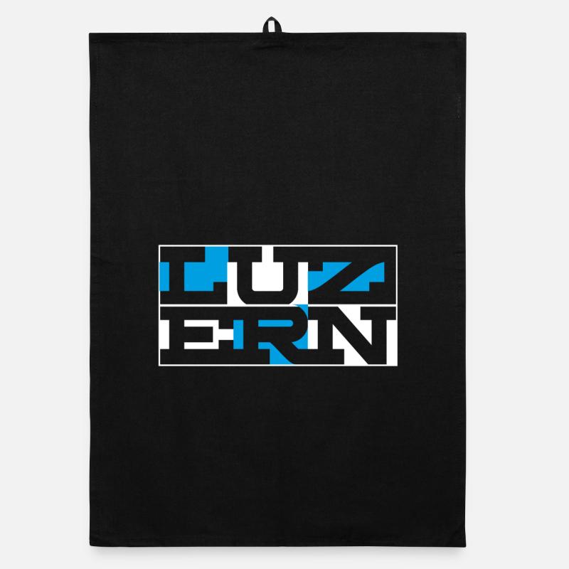 Luzern Geometric Wordmark Organic Geschirrtuch