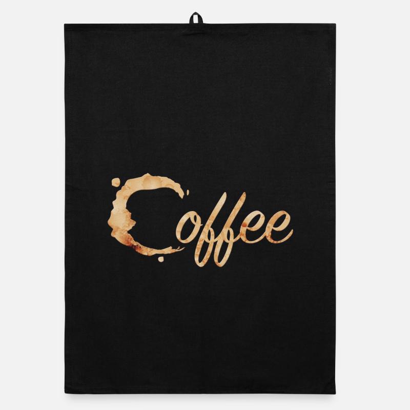 Coffee Stain Typography Coffee Organic dish towel
