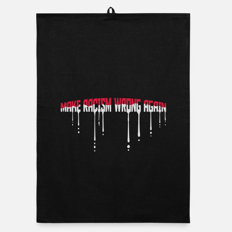 make racism wrong again - Organic Geschirrtuch - Schwarz