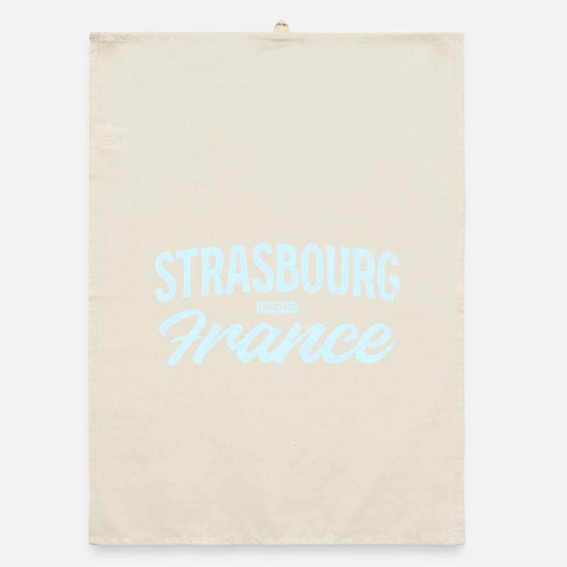Strasbourg France Vintage Script Torchon bio