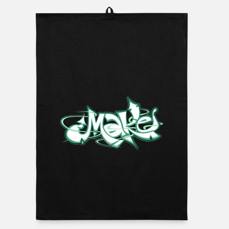 Green word make graffiti Organic dish towel