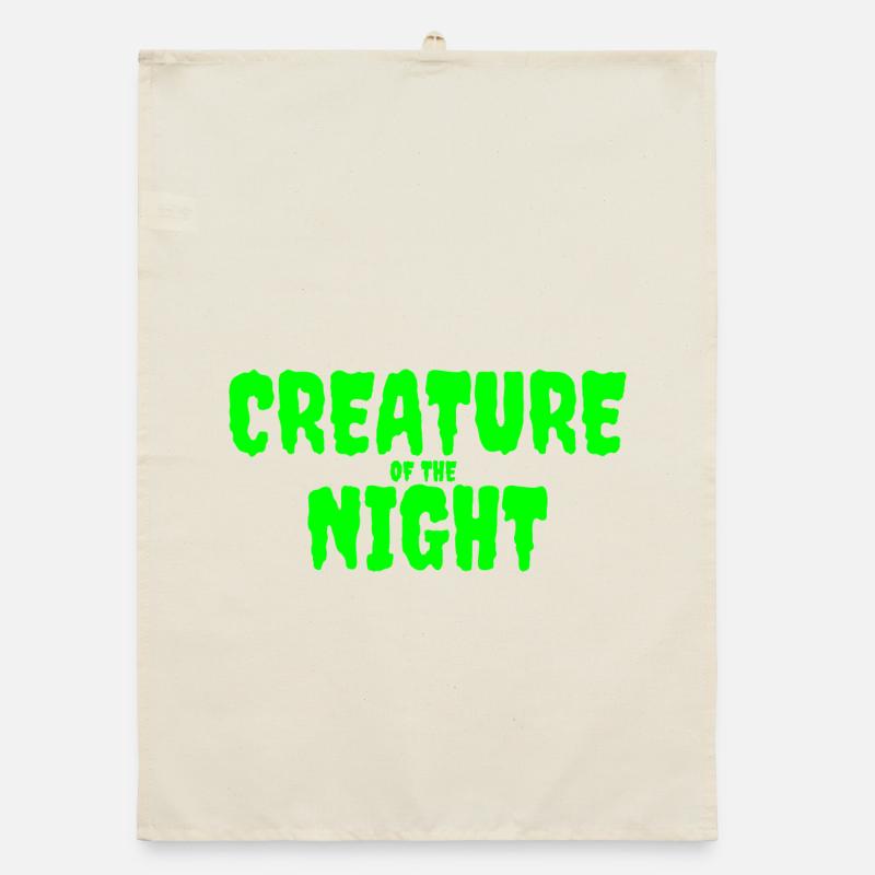 Créature de la nuit Texte d’horreur Torchon bio