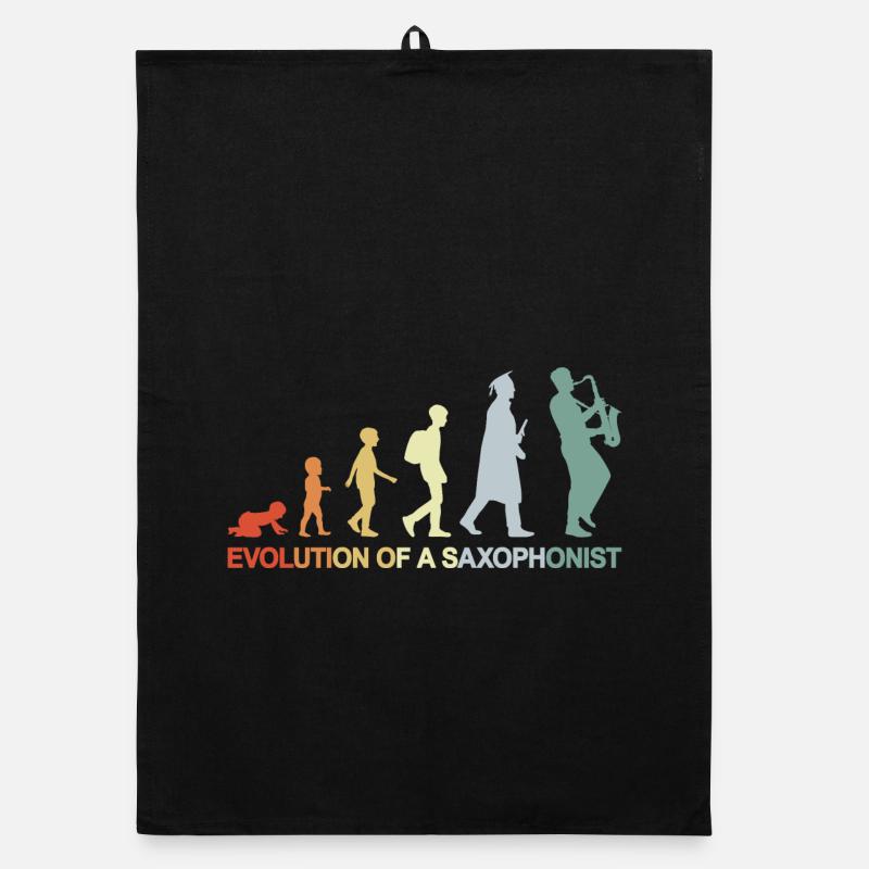 Vintage Saxophonist Evolution Organic dish towel