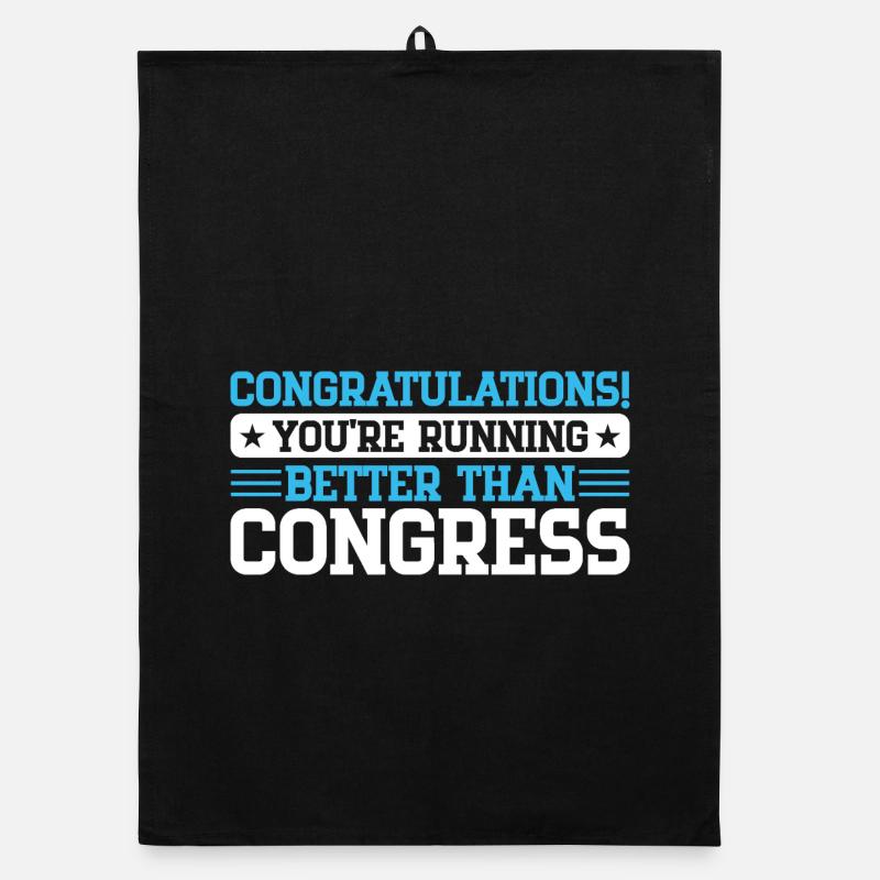 Marathon Runner Running Better Than Congress Organic dish towel