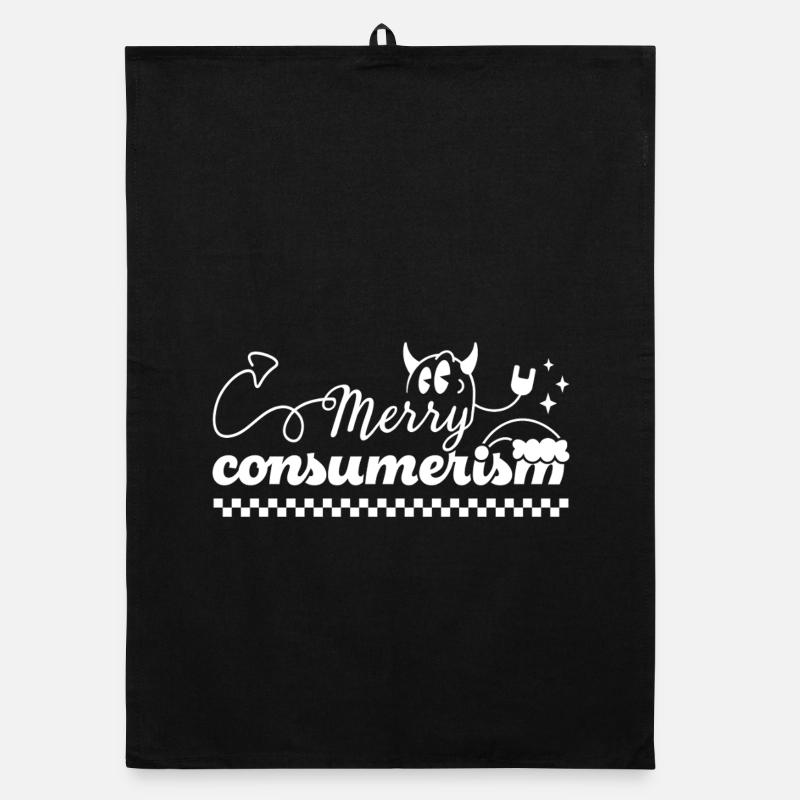 Joyeuse Consumérisme Typographie du Diable Ironique Torchon bio