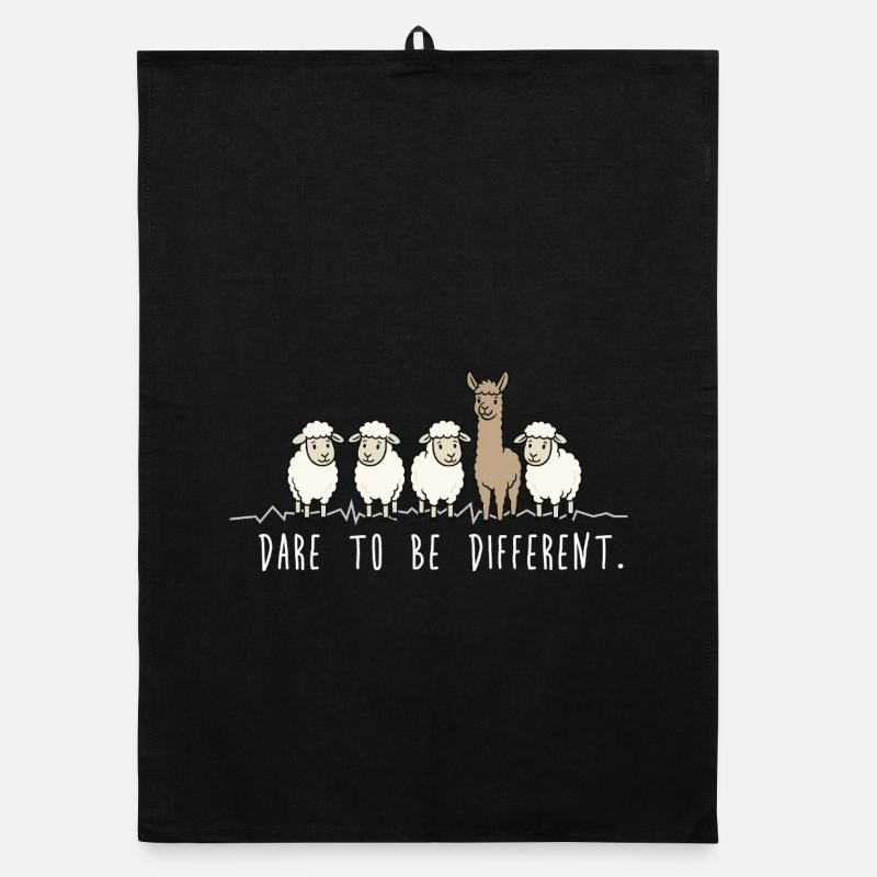 Dare to Be Different – Alpaca & Sheep Saying Organic dish towel