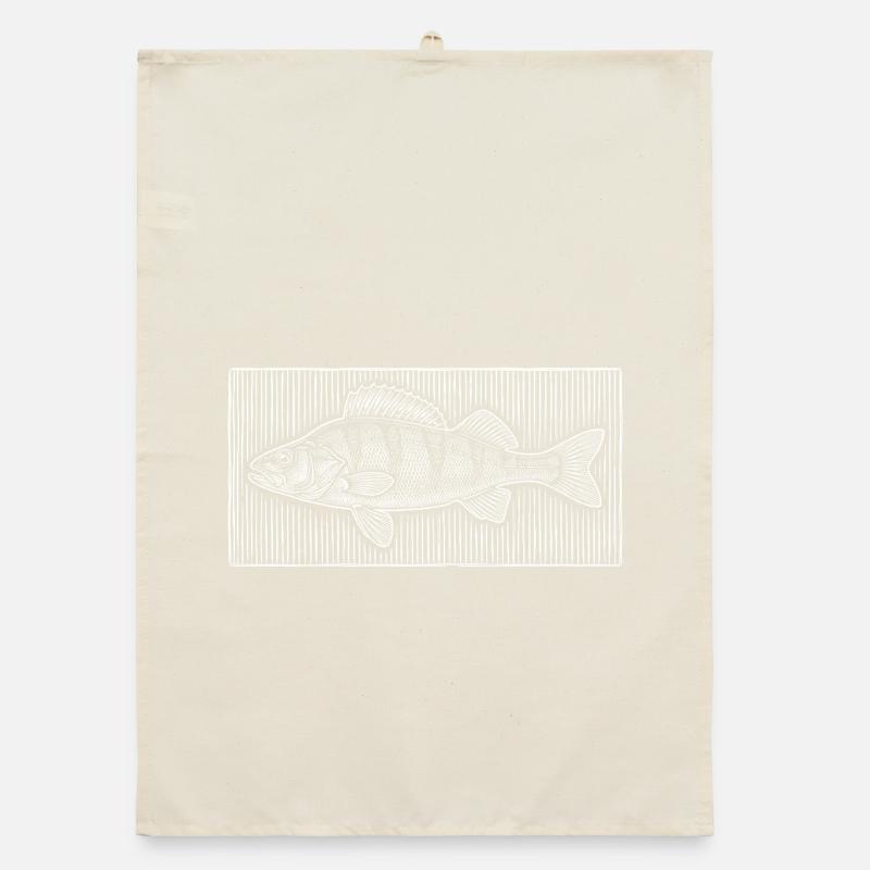 Art de lignes de perchoir – Design moderne de pêcheurs et pêcheurs Torchon bio