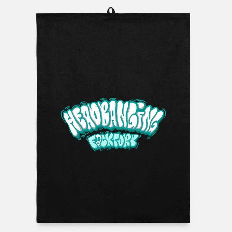 Headbanging-Graffiti Organic Geschirrtuch