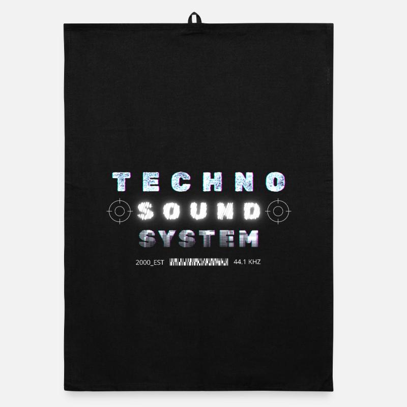 Techno Underground Club Logo Organic Geschirrtuch
