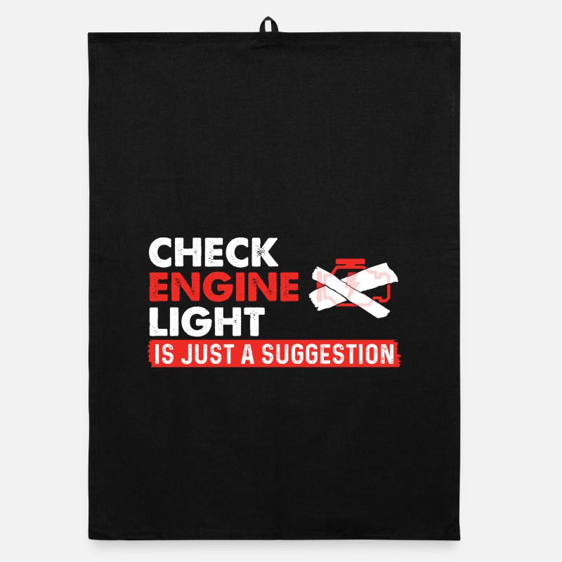 Check Engine Light Suggestion Rennwagen Organic Geschirrtuch