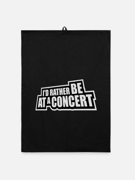 I'd Rather Be At A Concert Lustig Musik Konzert - Organic dish towel - black - Front