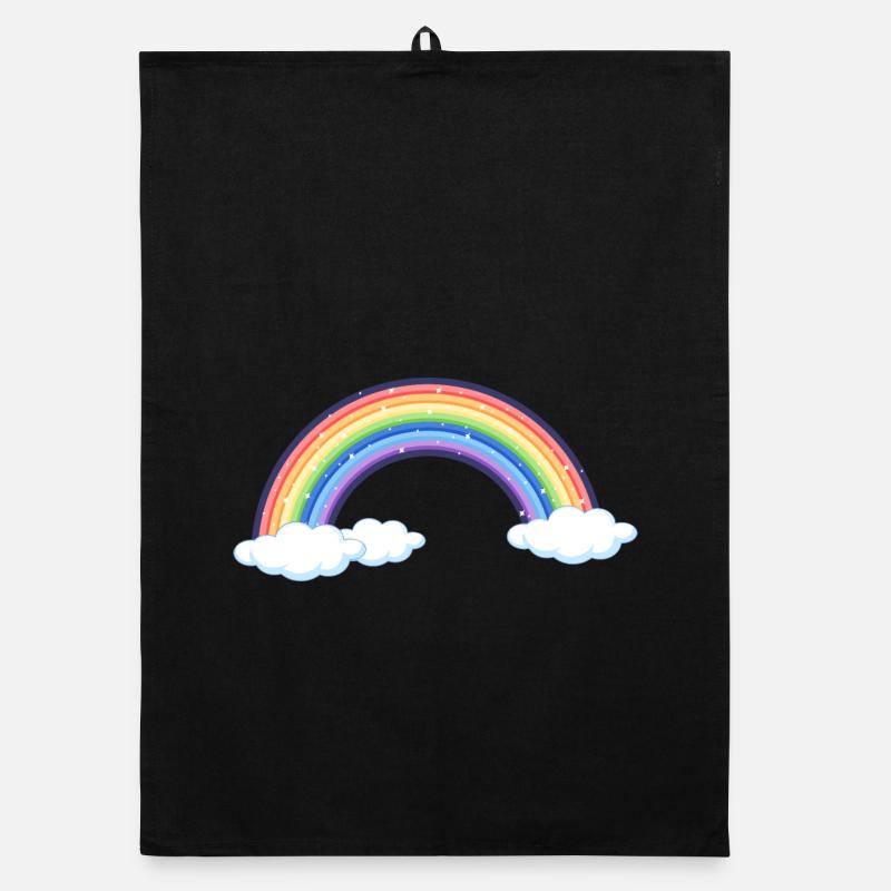 Lebendiger Regenbogen über den Wolken Organic Geschirrtuch