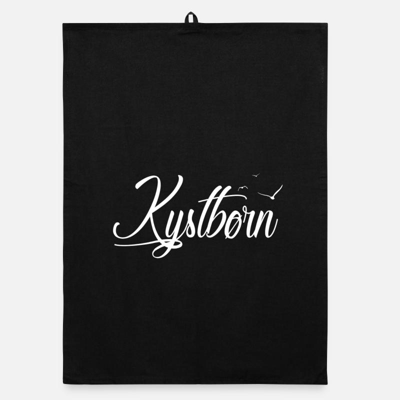 Kystbørn - Küstenkind - Organic Geschirrtuch - Schwarz
