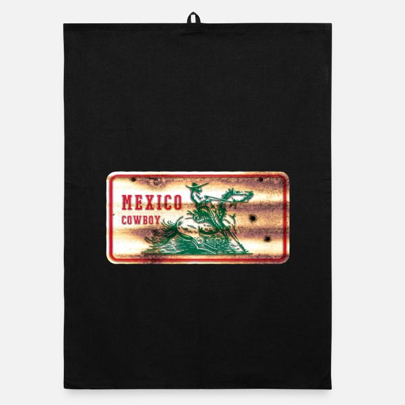 Mexiko Cowboy Schild Organic Geschirrtuch
