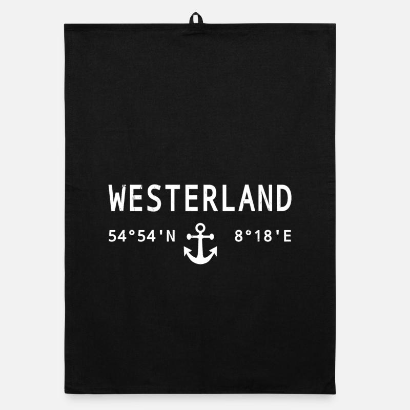 Westerland-Design mit Kompass und Anker Organic Geschirrtuch