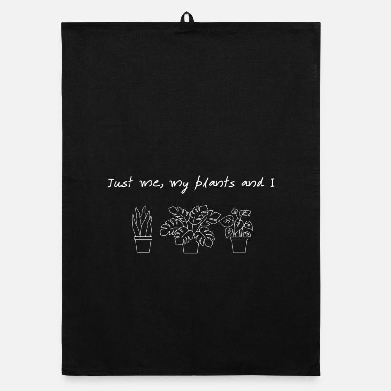 Juste moi, mes plantes et moi – Impression d’art minimaliste Torchon bio