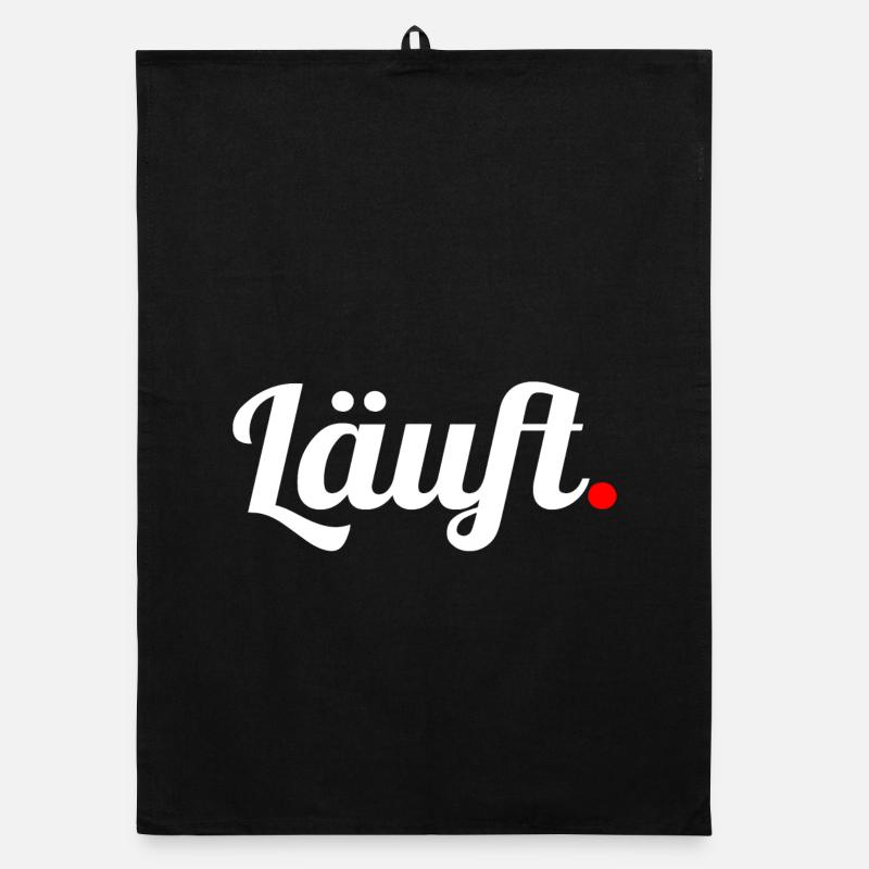 Läuft. - Organic Geschirrtuch - Schwarz