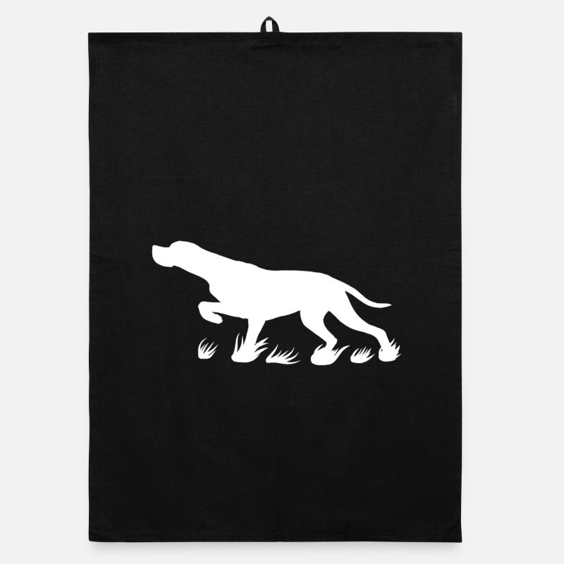 Pointer protruding (white) - Organic dish towel - black