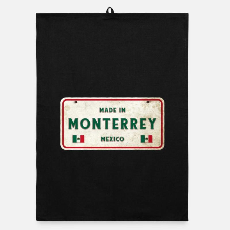 Monterrey Mexiko Vintage Schild Design Organic Geschirrtuch