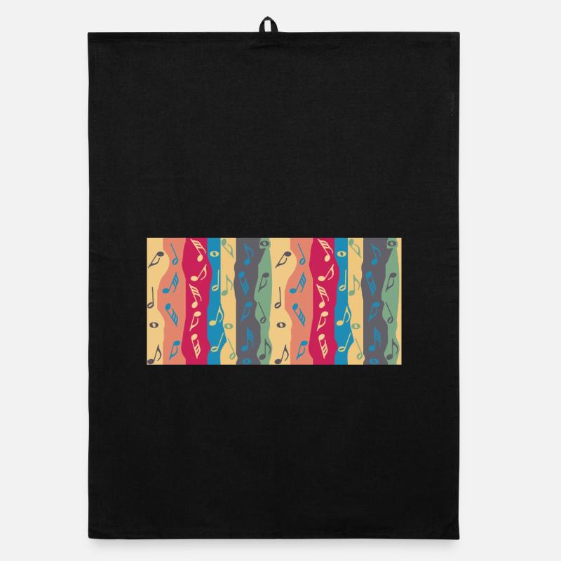 Music Notes Madras Stripes Organic dish towel