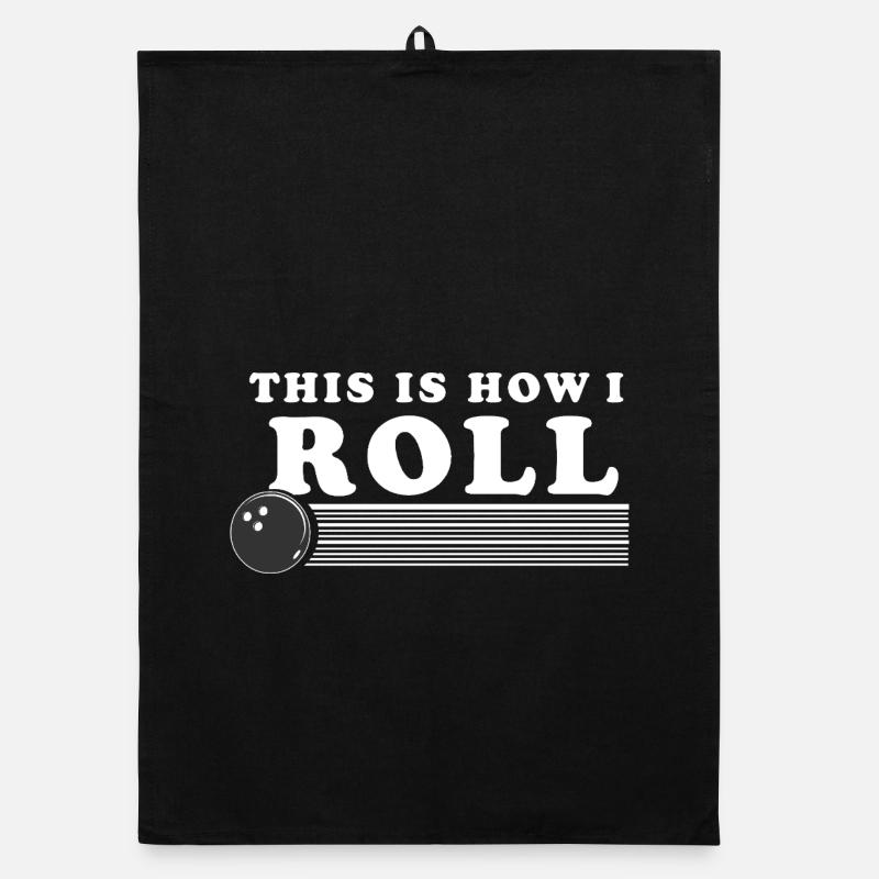 This Is How I ROll Retro Bowling Ball Organic dish towel