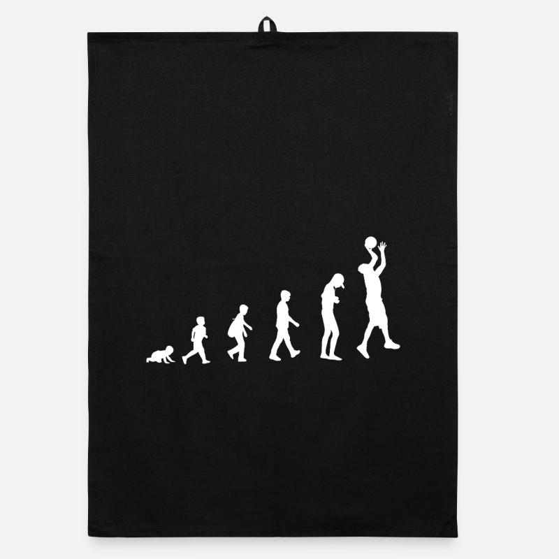 Evolution de bébé à basketteur / Sport - Torchon bio - noir