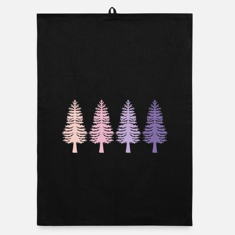Trees Retro Forest Nature Conservation Organic dish towel