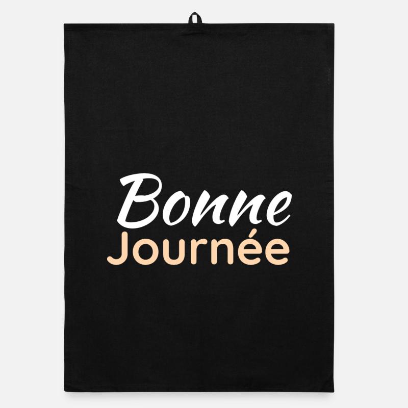 bonne journée - Torchon bio - noir