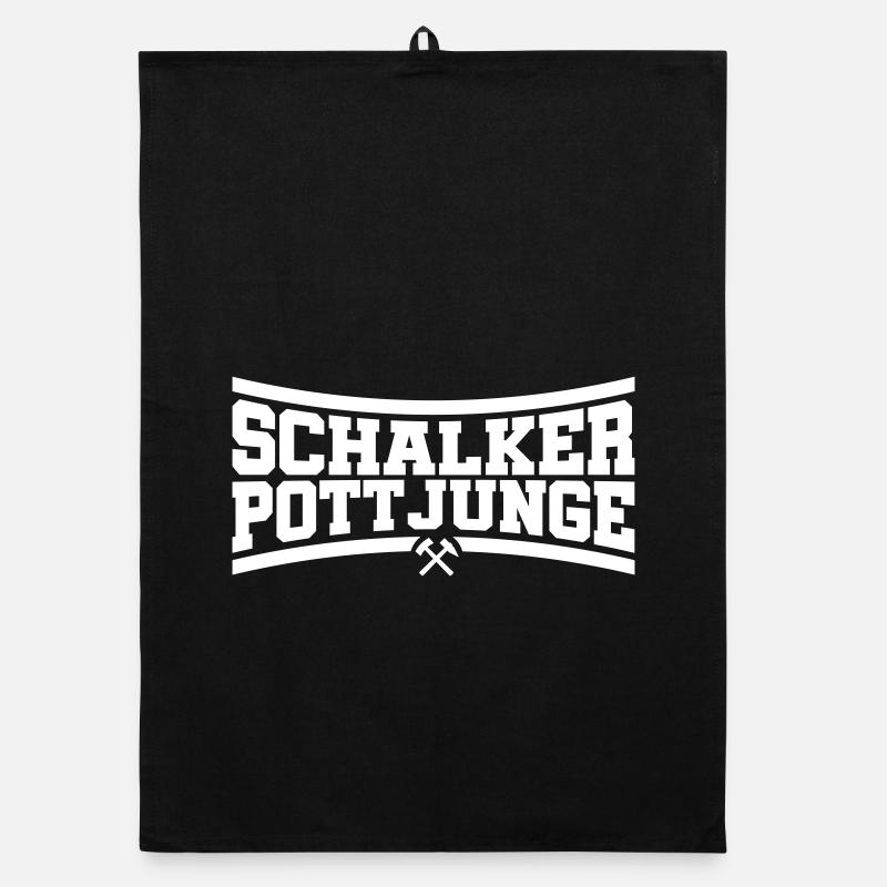 Schalker Pottjunge Gelsenkirchen | Farbe änderbar - Organic Geschirrtuch - Schwarz