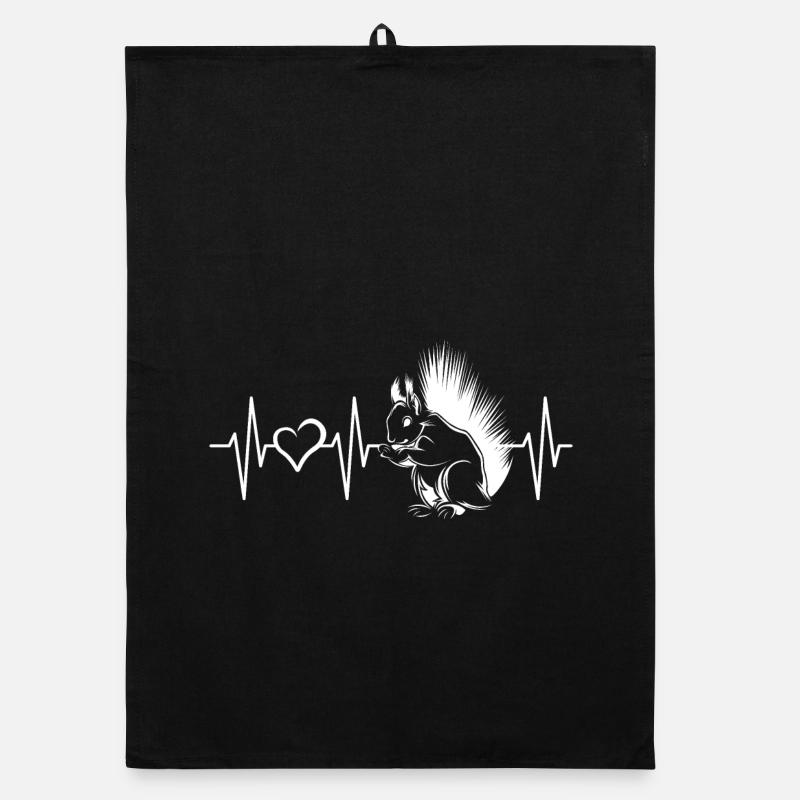 Squirrel pulse love forest animals heart icon icon Organic dish towel