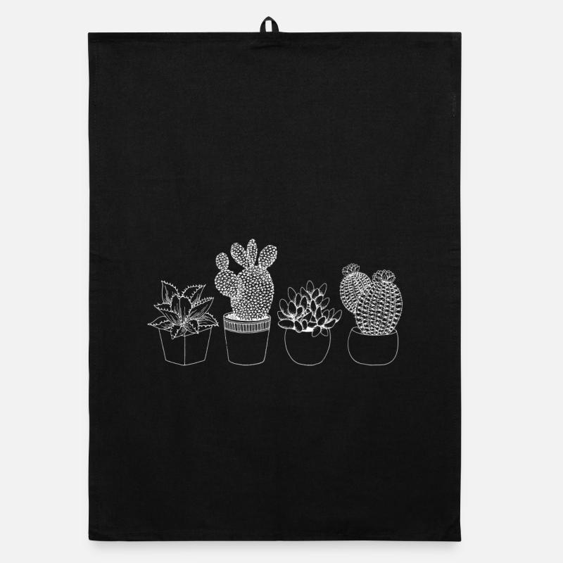 Illustration de cactus minimaliste Torchon bio