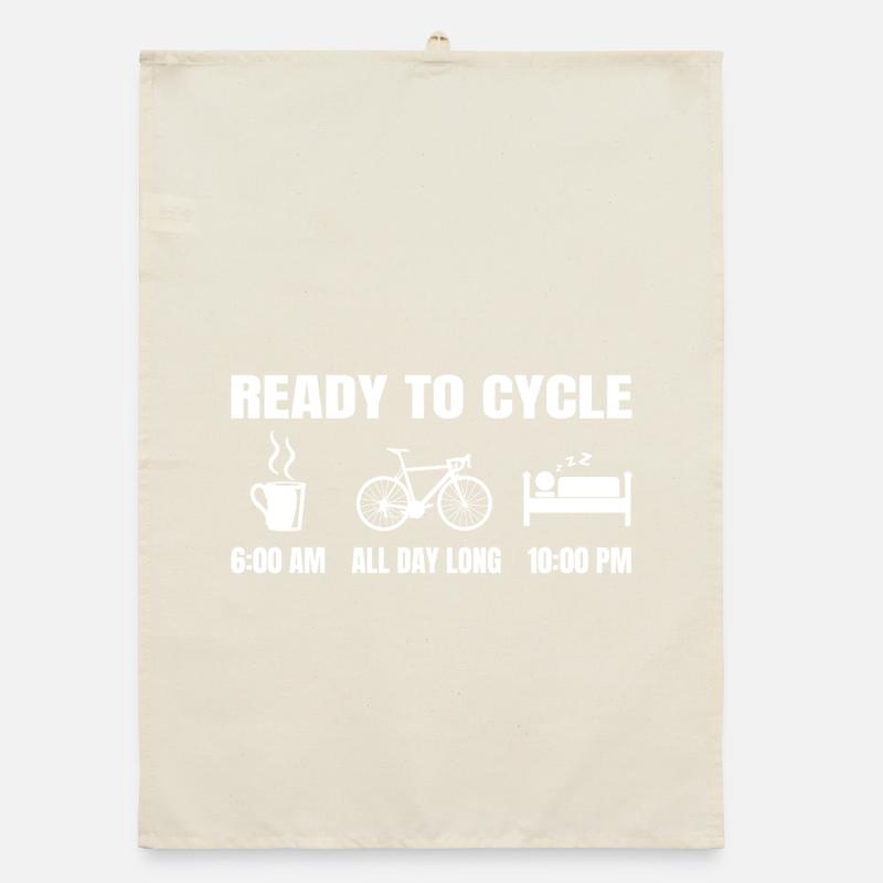 Funny Cyclist Routine Organic dish towel