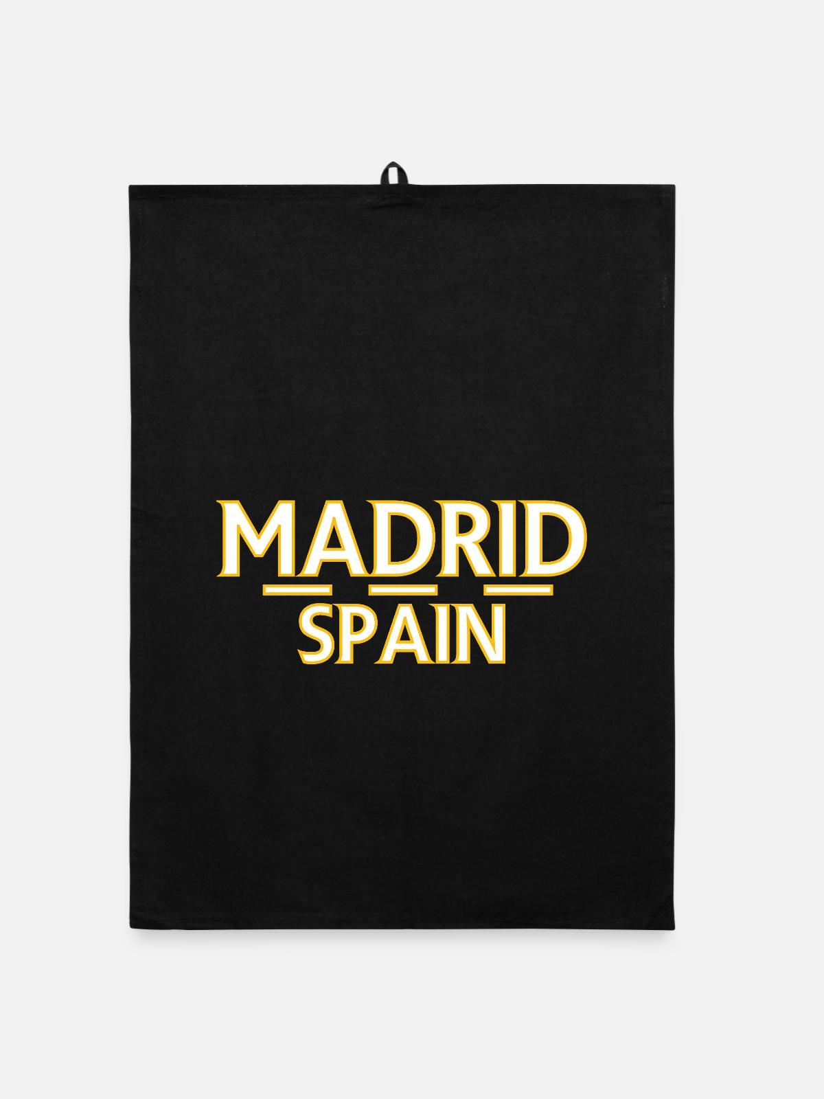 Madrid – Espagne - Torchon bio - noir - Devant