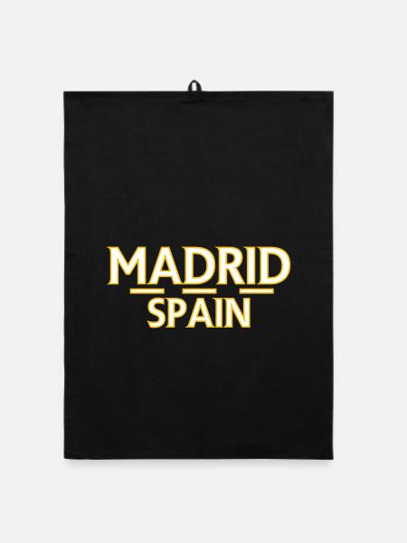 Madrid – Spanien - Organic Geschirrtuch - Schwarz - Vorne