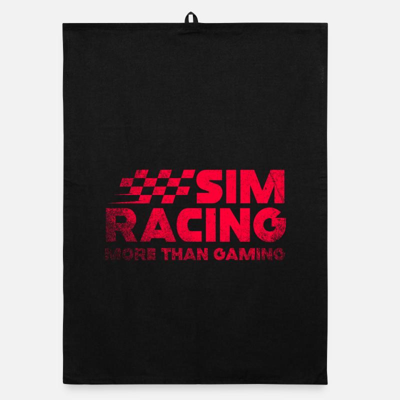 Sim Racing Neon Checkered Logo Organic dish towel