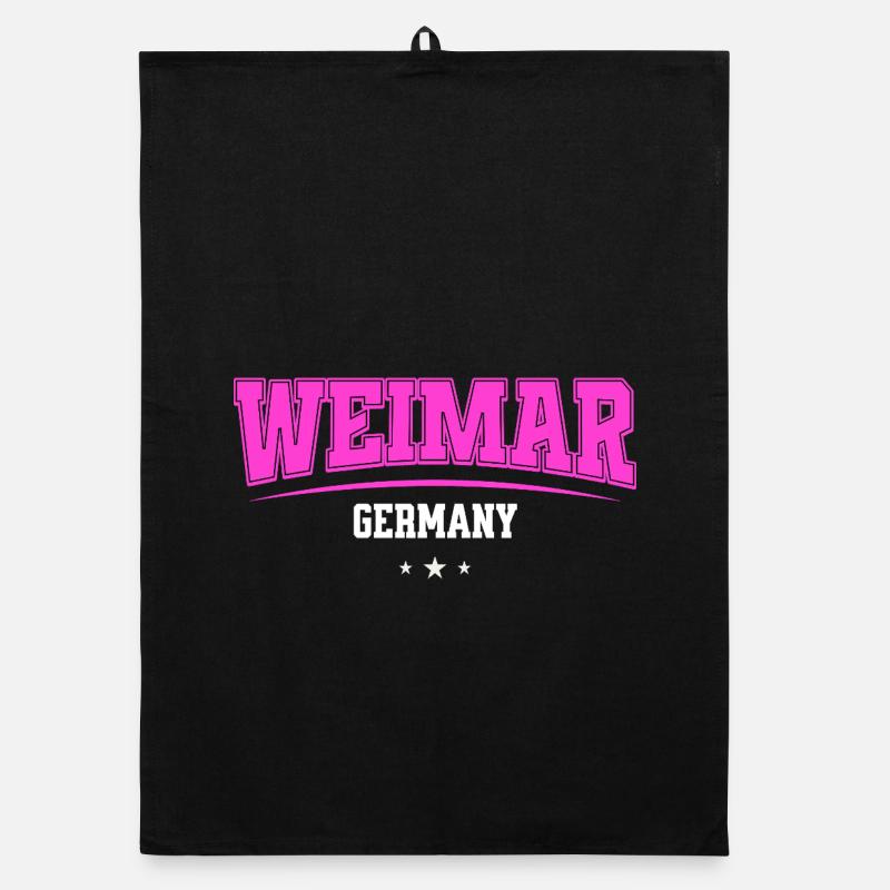 Weimar Germany Pink Retro Logo Organic dish towel