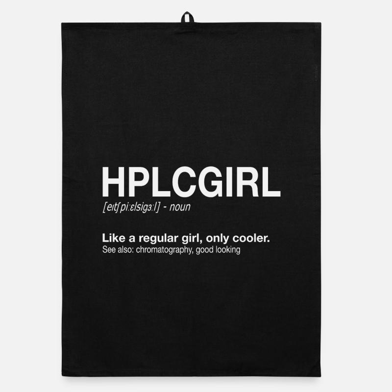 High performance liquid chromatography HPLC Girl Organic Geschirrtuch