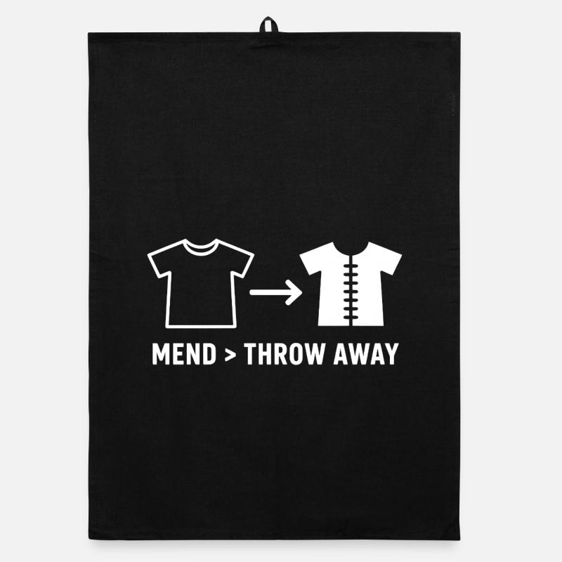 Mend Throw Away Visible Repair Organic dish towel