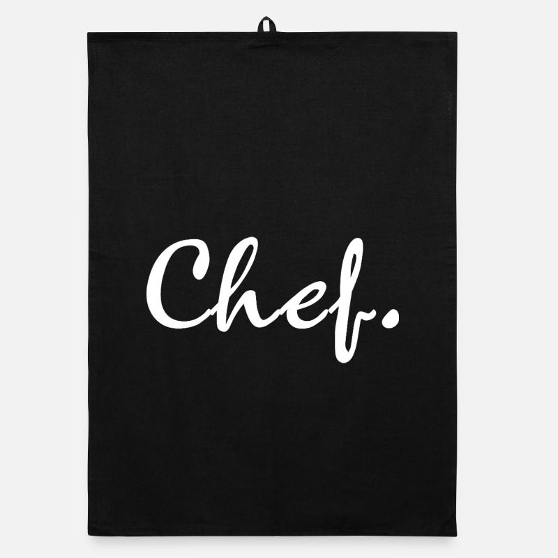 Chef Typography Word Text Culinary Gift Organic dish towel